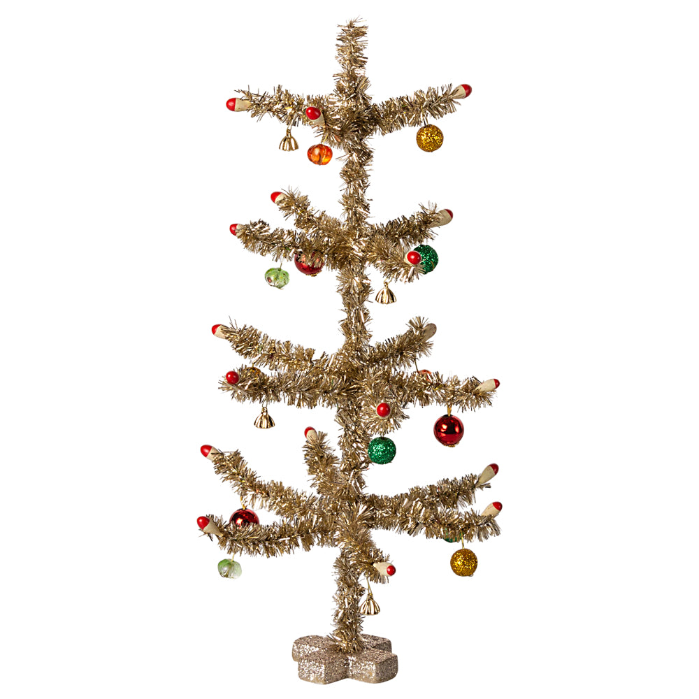 Maileg Christmas Tree, Gold - Red & Green Decoration image 0