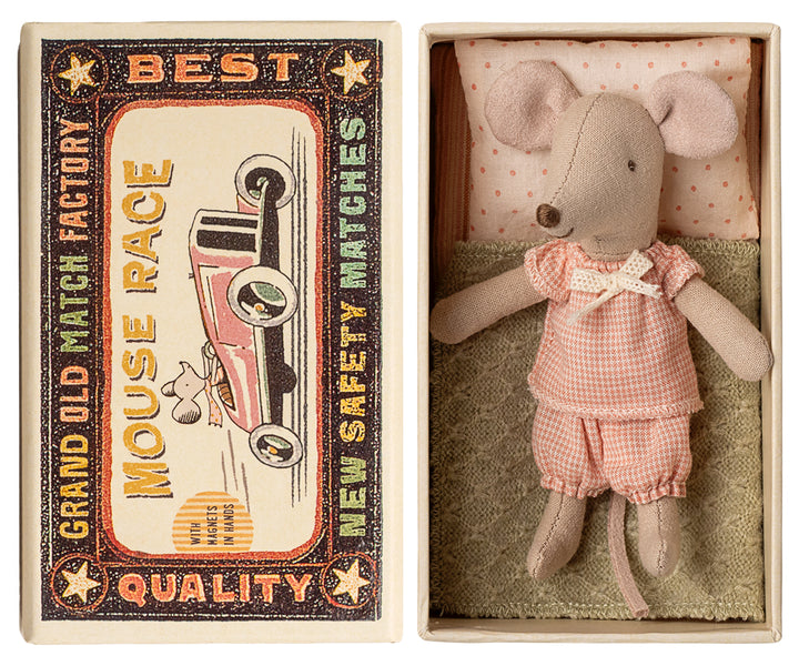 Maileg Little sister mouse in matchbox image 0