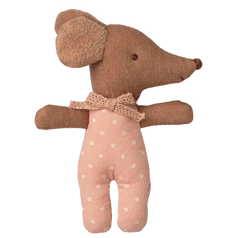 Maileg Sleepy wakey baby mouse in matchbox - Rose image 3