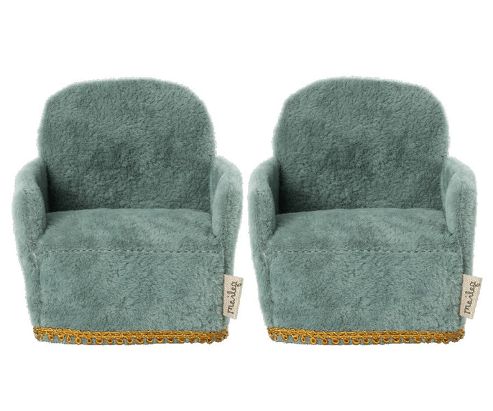 Maileg Teal Mouse Chair Set image 1