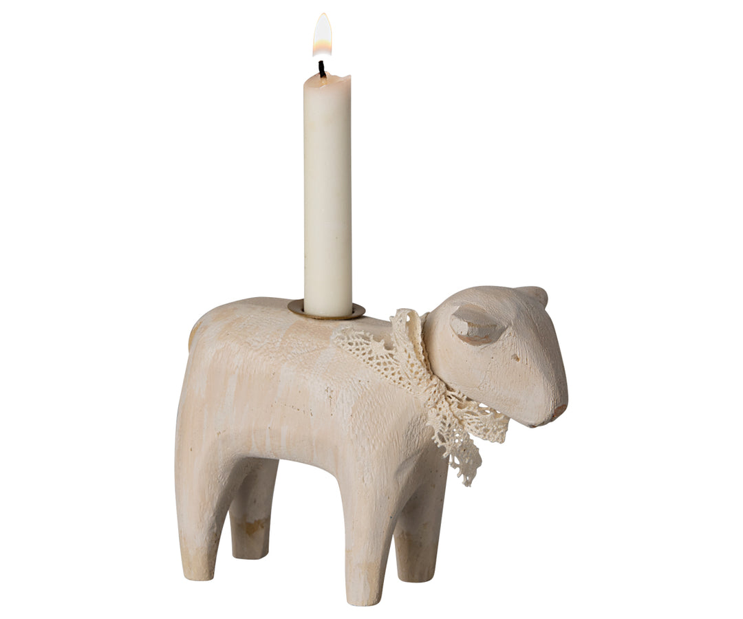 Maileg Candle Holder, Lamb - Off White image 1