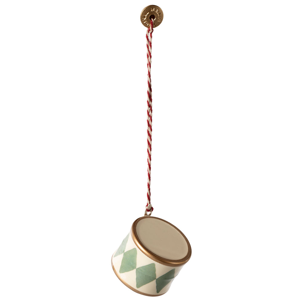 Maileg Metal Ornament, Small Drum - Mint image 0