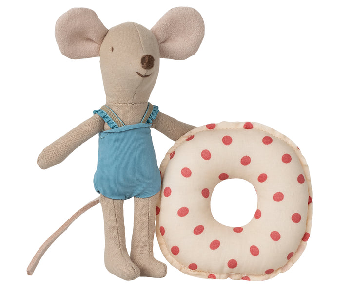 Maileg Beach Mouse with Float, Little Sister - Red Dot image 0