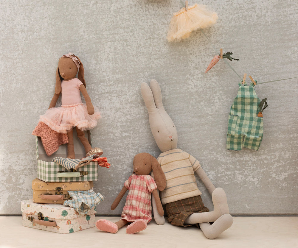 Maileg Bunny size 3, Chocolate brown - Ballet suit and skirt rose image 1
