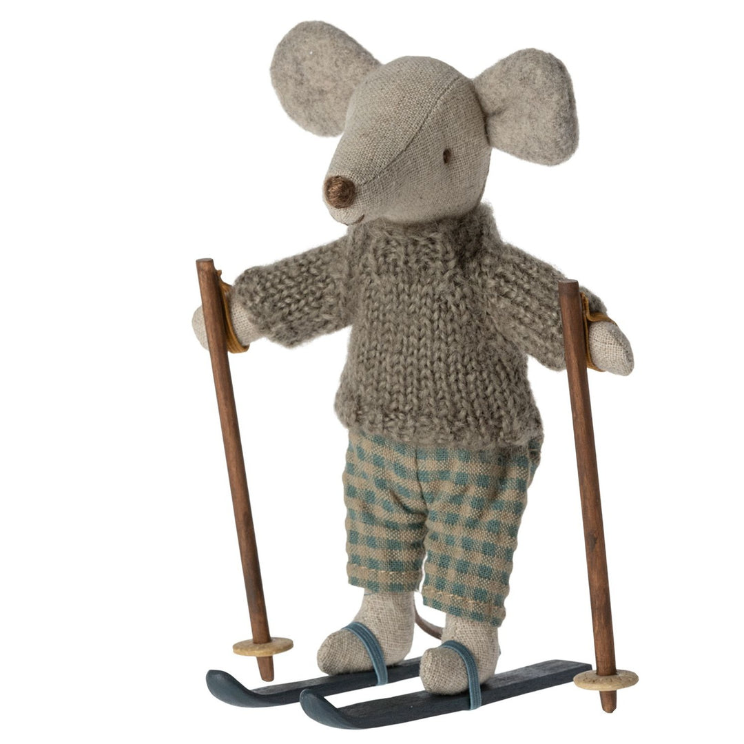 Maileg Winter Mouse with Ski Set, Big Brother image 0