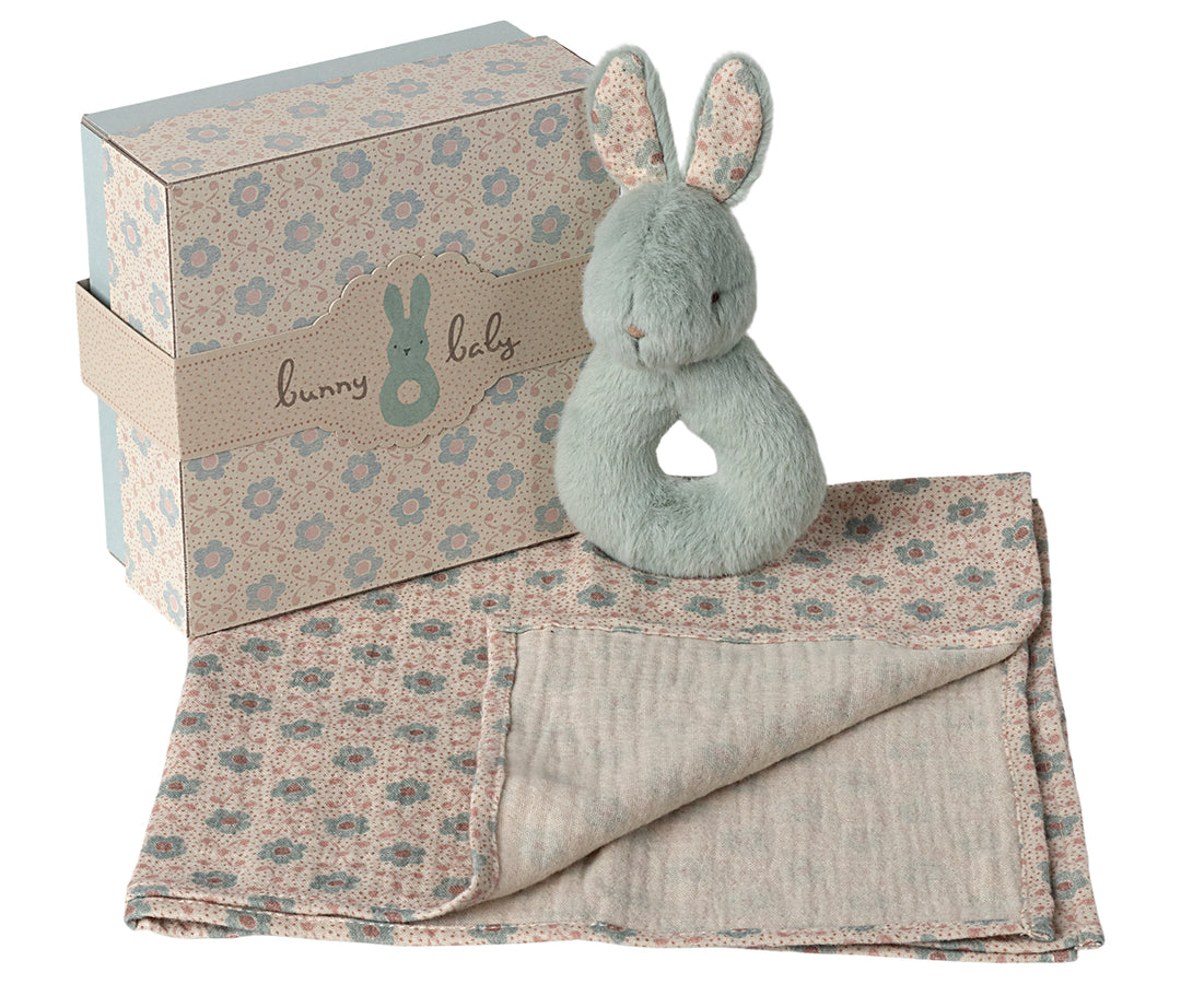 Maileg Rabbit Rattle Set - Mint image 0