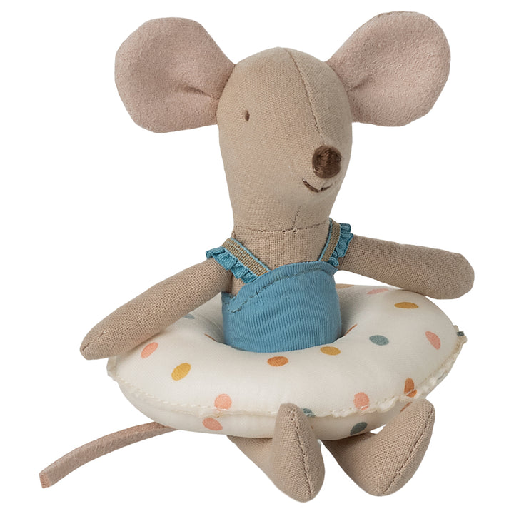 Maileg Beach Mouse with Float, Little Sister - Multi Dot image 1