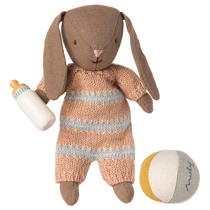Maileg Bunny set, Micro - Brown - Dusty rose image 0