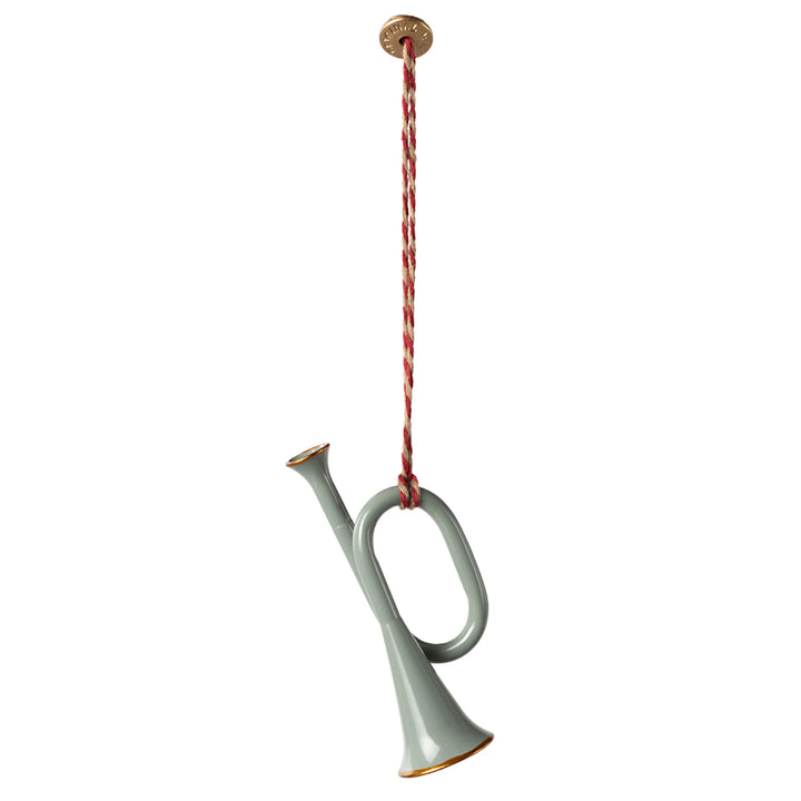 Maileg  Metal Ornament, Trumpet - Mint image 0