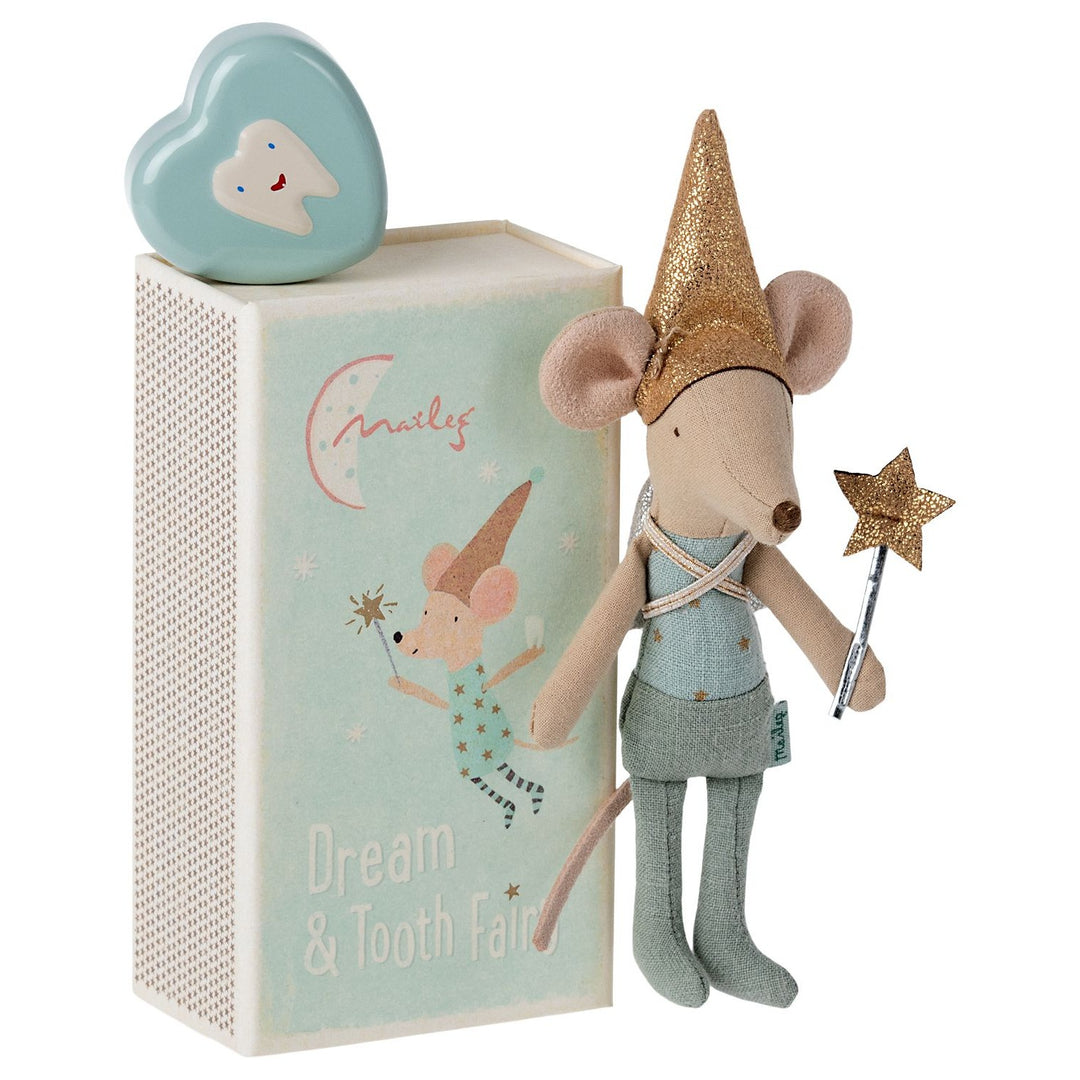 Maileg Tooth Fairy Mouse in Matchbox - Blue image 1