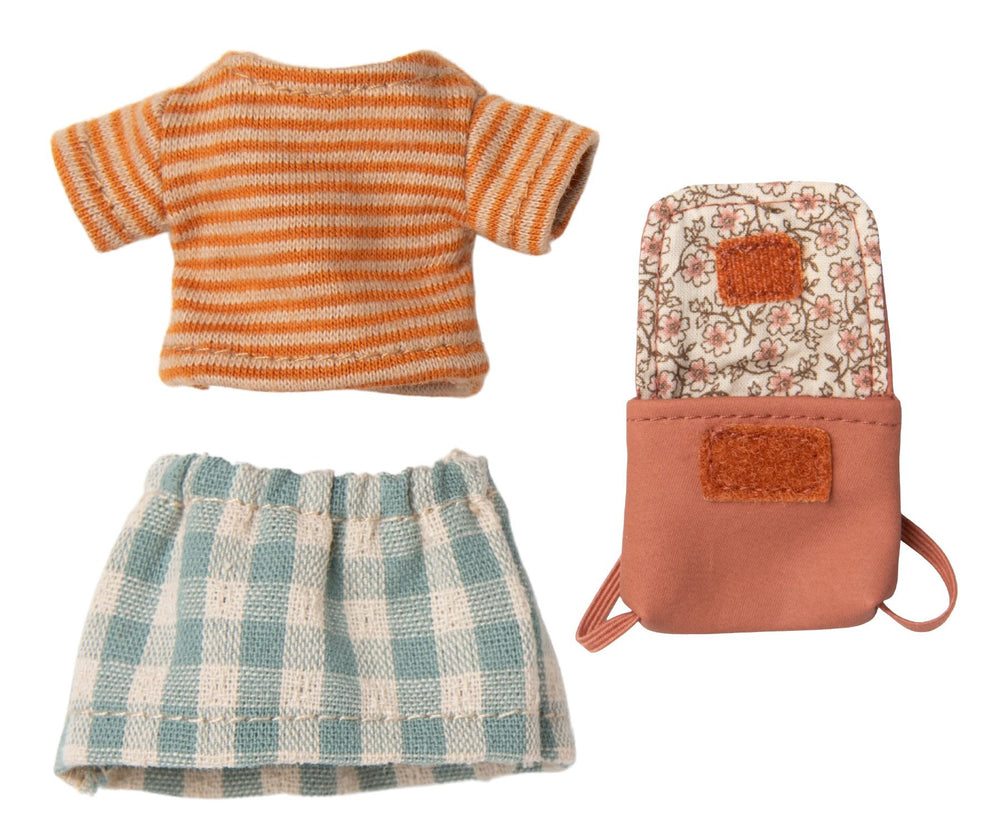 Maileg Tricycle Mouse, Big Sister with Bag - Old Rose image 1