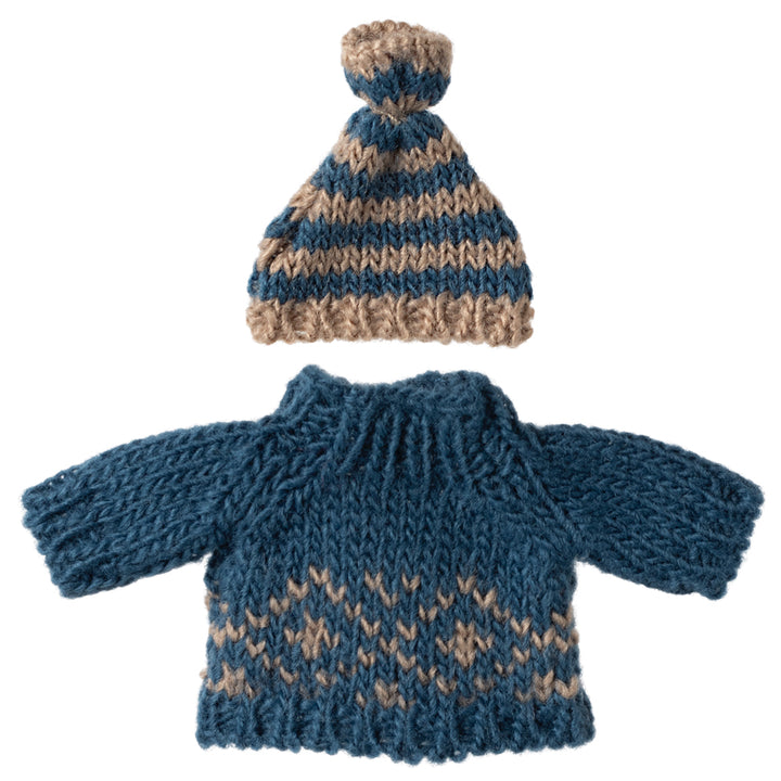 Maileg Knitted Sweater &amp; Hat, Dad Mouse image 0