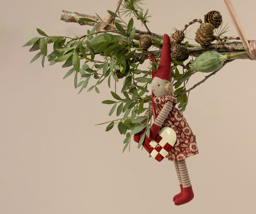 Maileg Metal Ornament, Small Heart - Red image 1