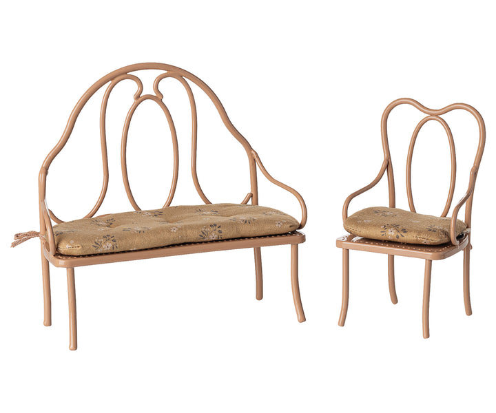 Maileg Vintage chair, Mini - Dark powder image 2