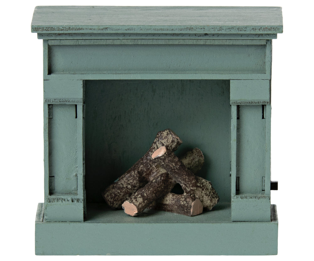 Maileg Fireplace, Mouse - Blue image 1