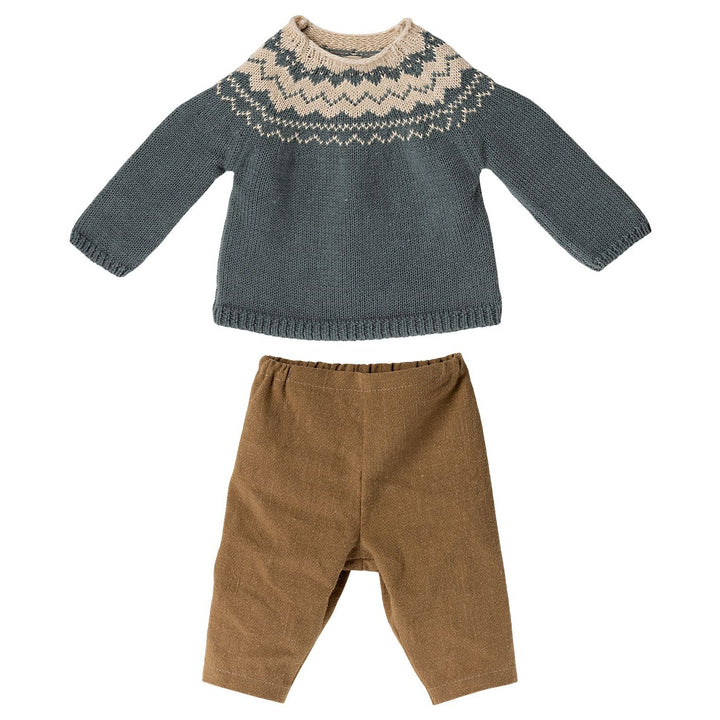 Maileg Rabbit Size 5, Pants and Knitted Sweater image 1