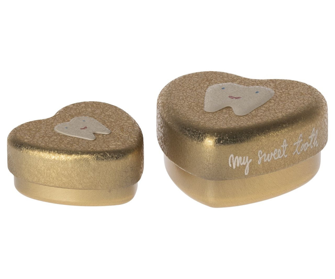 Maileg Tooth Box, Small 2 Pieces - Gold image 0