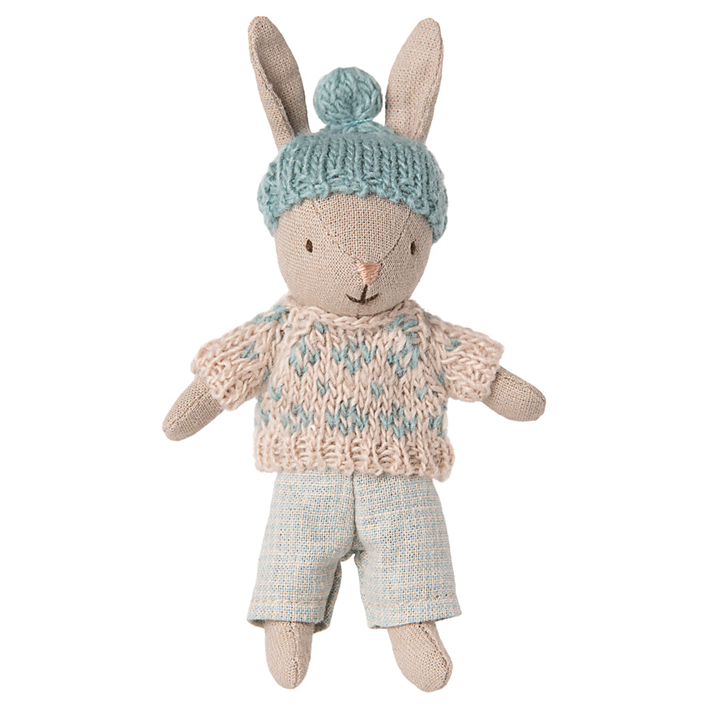 Maileg Winter rabbit, Micro - Sand - Mint image 0