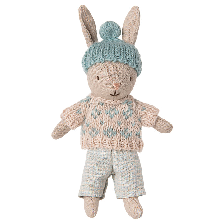 Maileg Winter rabbit, Micro - Sand - Mint image 0