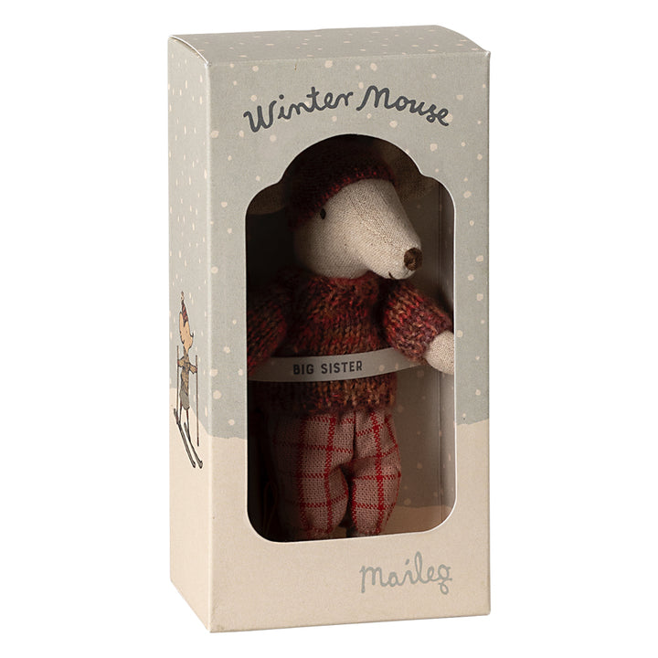 Maileg Winter Mouse with Ski Set, Big Sister - Rose image 2