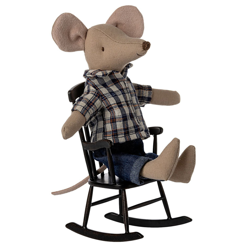 Maileg Rocking Chair, Mouse - Anthracite image 1