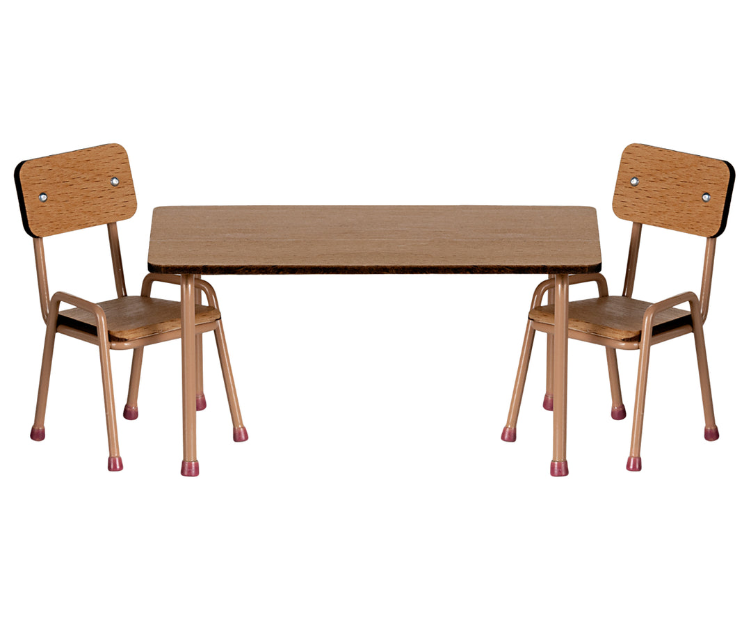 Maileg Table & Chair Set, Mouse - Dark Powder image 0
