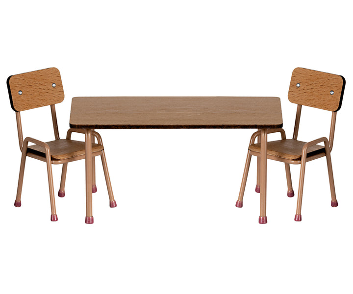 Maileg Table &amp; Chair Set, Mouse - Dark Powder image 0