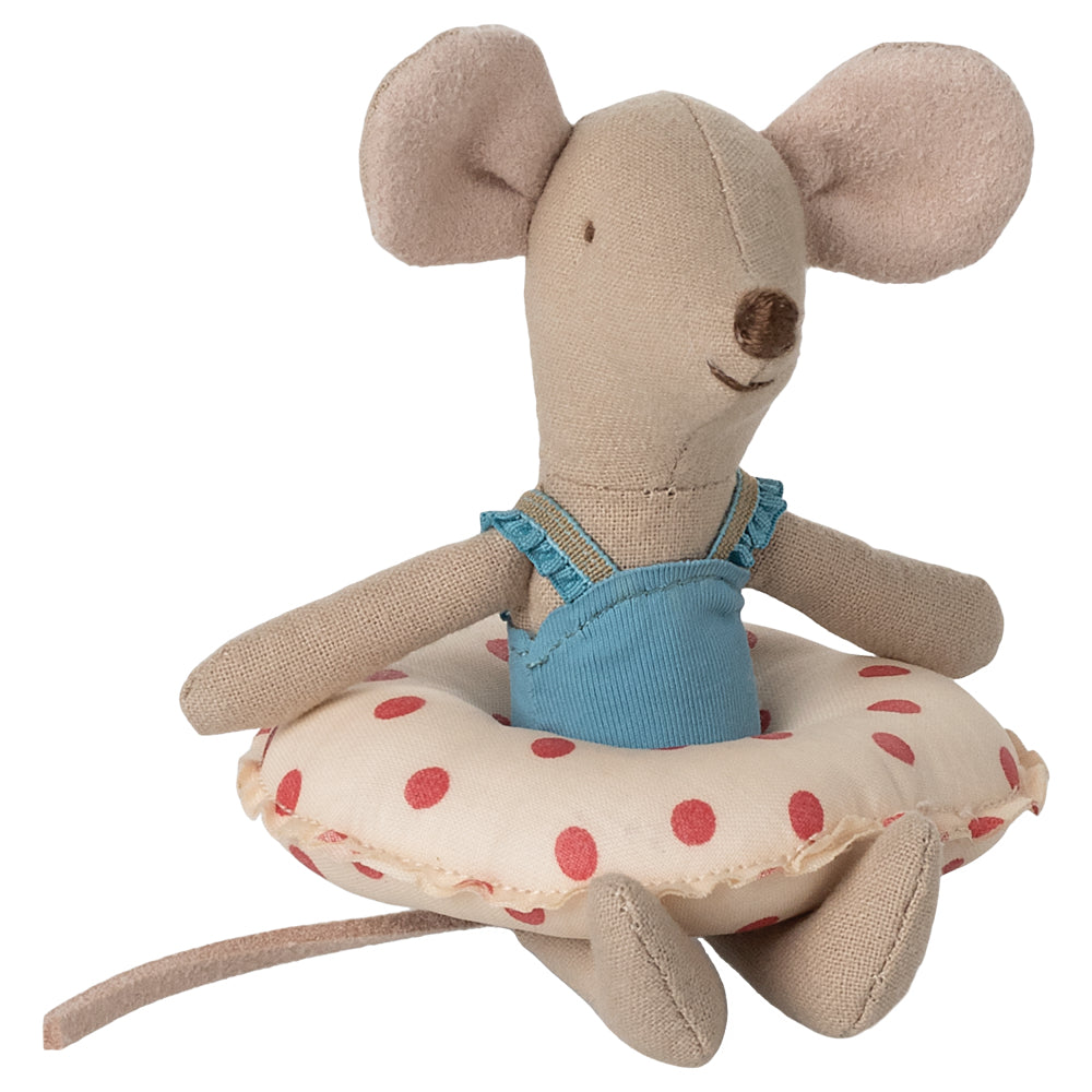 Maileg Beach Mouse with Float, Little Sister - Red Dot image 2