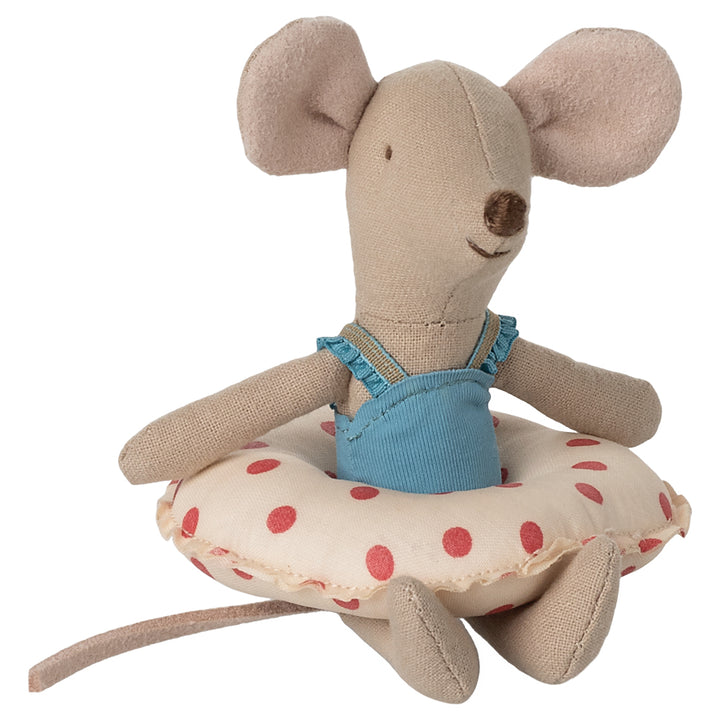 Maileg Beach Mouse with Float, Little Sister - Red Dot image 2