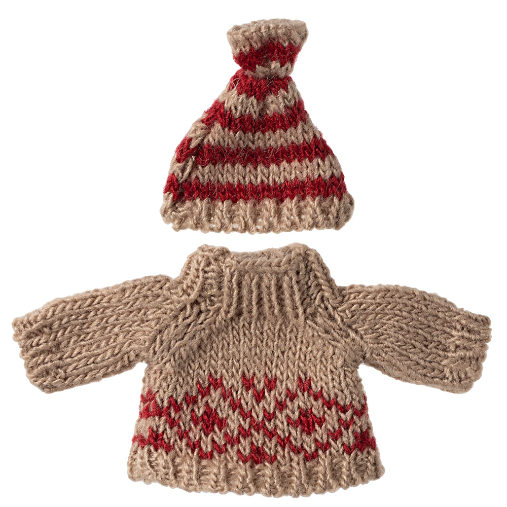 Maileg Knitted sweater and hat, Mum mouse image 0