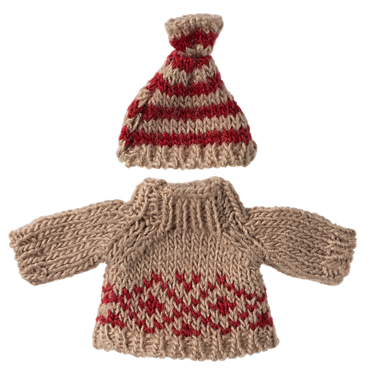 Maileg Knitted sweater and hat, Mum mouse image 0