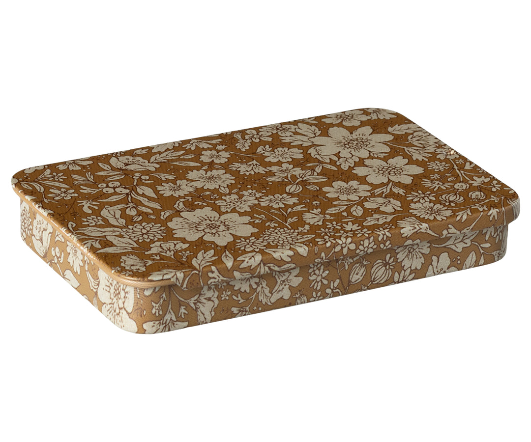 Metal Box with Sliding Lid, Blossom - Ocher image 0