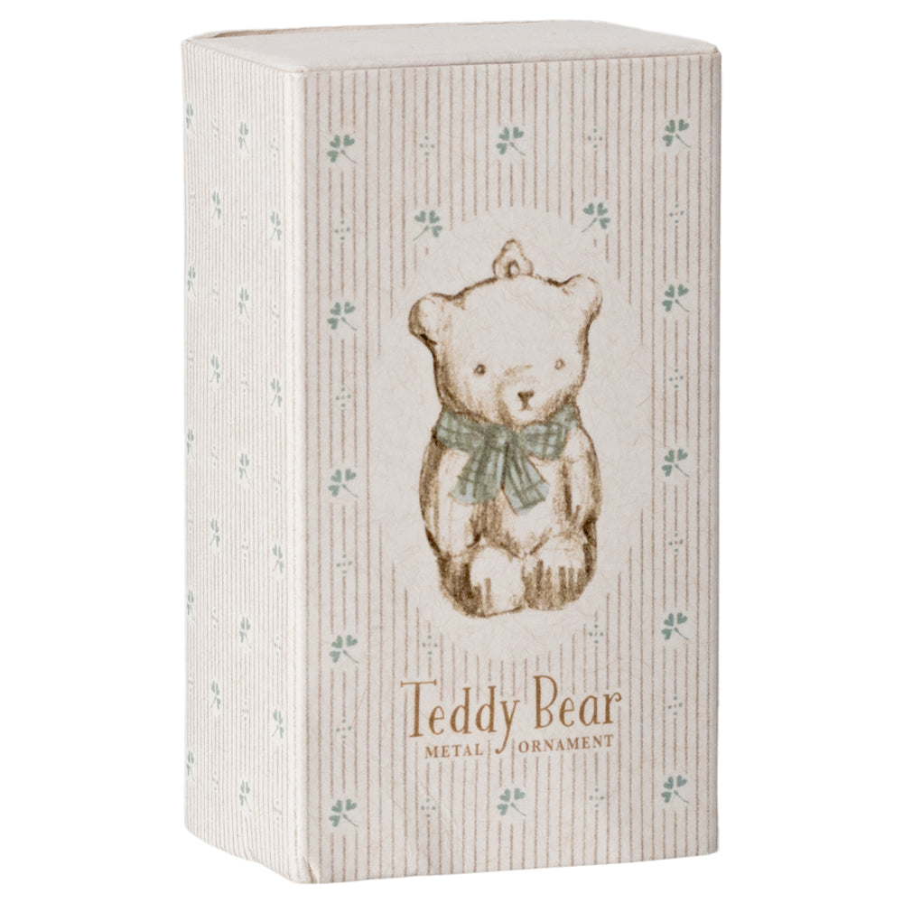 Maileg Metal Ornament, Teddy Bear - Off White/Blue image 2