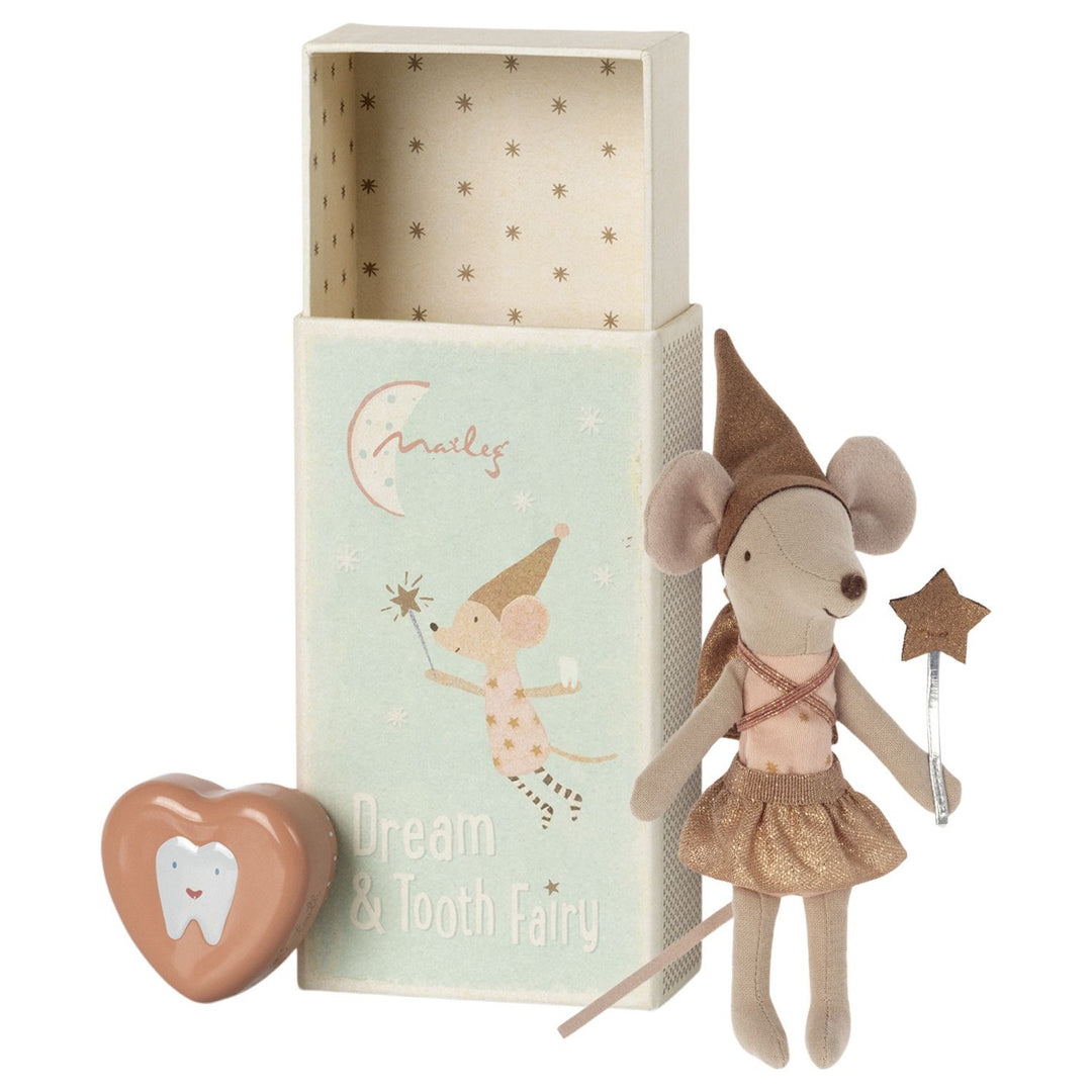 Maileg Tooth Fairy Mouse in Matchbox - Rose image 0