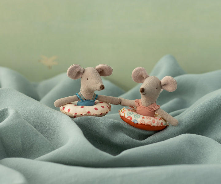 Maileg Beach Mouse with Float, Little Sister - Red Dot image 1
