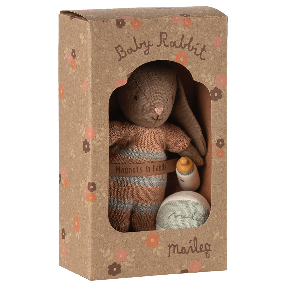 Maileg Bunny set, Micro - Brown - Dusty rose image 3