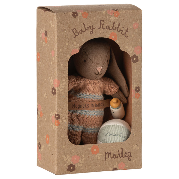 Maileg Bunny set, Micro - Brown - Dusty rose image 3
