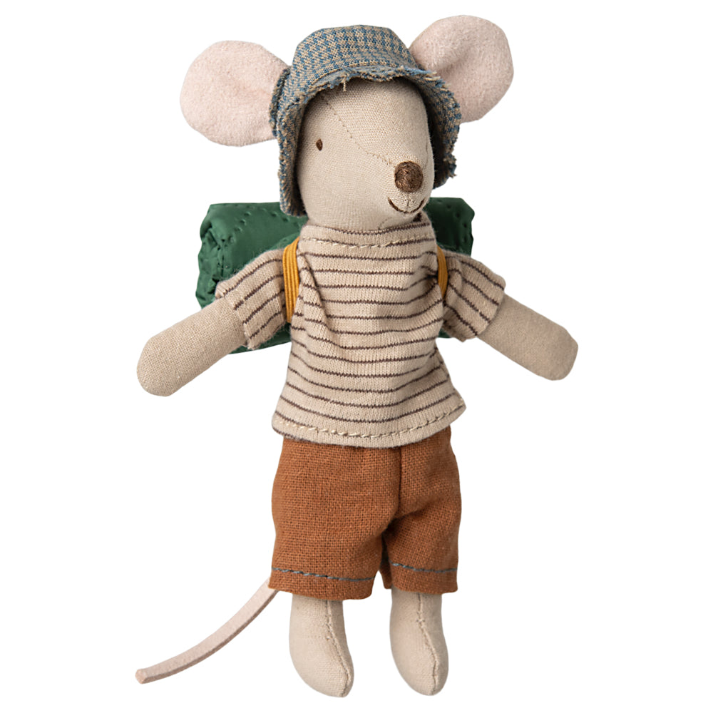 Maileg Hiker Mouse, Big Brother - Thin Stripes image 0