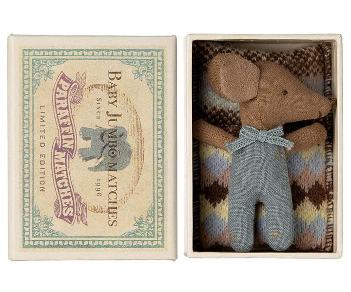 Maileg Sleepy Wakey Baby, Mouse - Blue image 0
