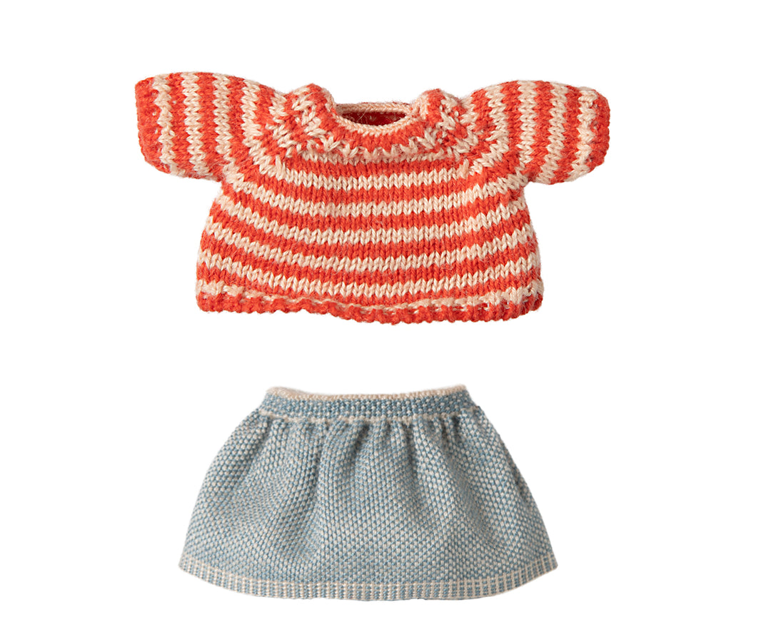 Maileg Knitted Sweater & Skirt, Big Sister Mouse image 0