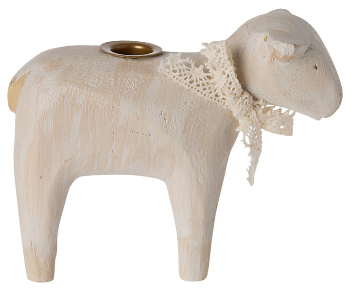 Maileg Candle Holder, Lamb - Off White image 0
