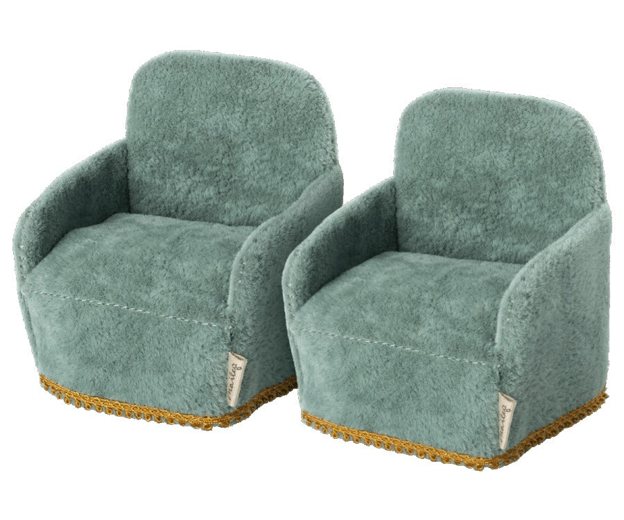 Maileg Teal Mouse Chair Set image 0