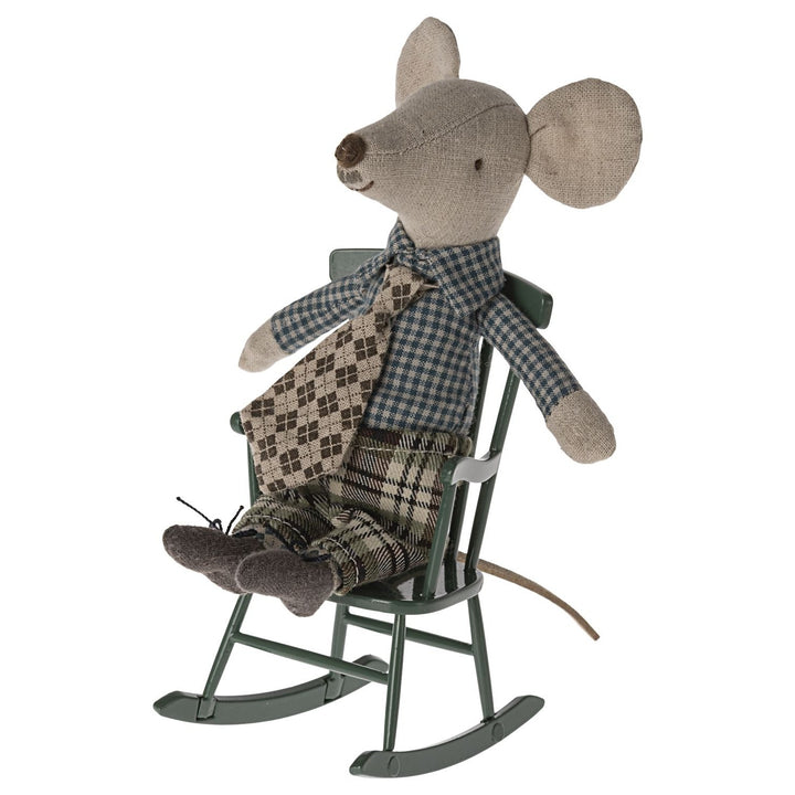 Maileg Rocking Chair, Mouse - Dark Green image 1