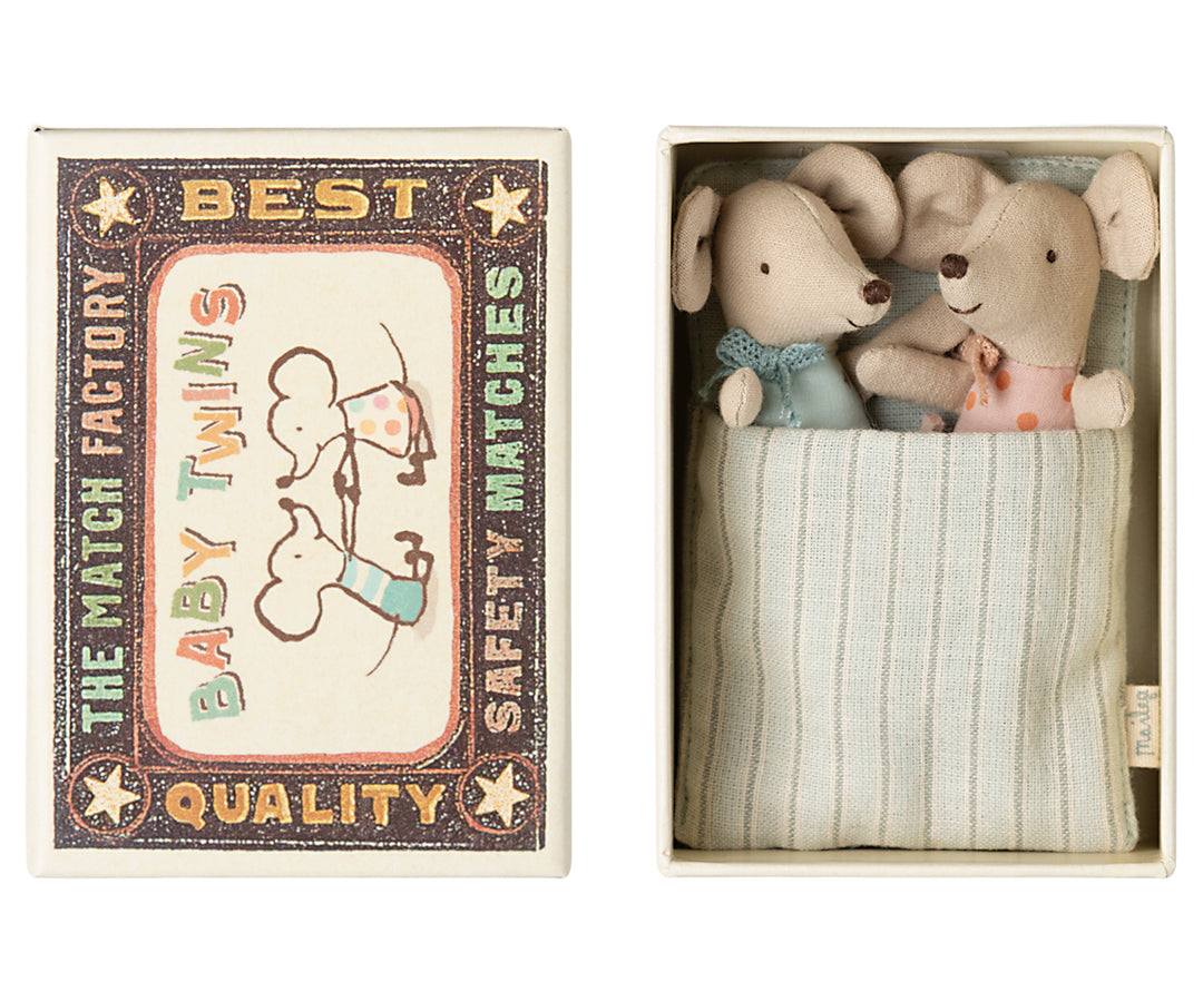 Maileg Twins, Baby Mice in Matchbox image 0