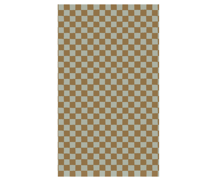 Maileg Gift wrap, 10 m - Checker - Mint/Ocher
